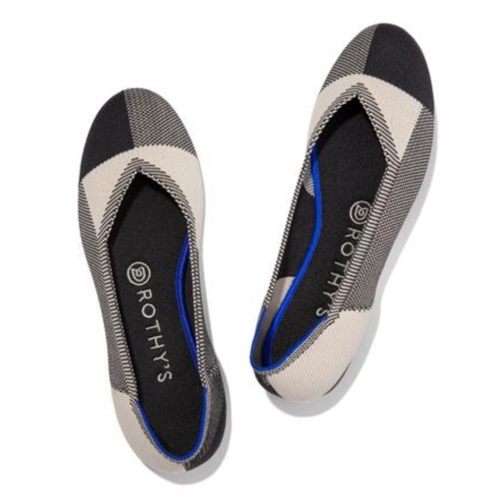 Rothy’s The flat Captoe black charcoal gray shoes